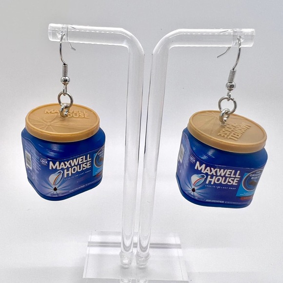 Maxwell House Earrings - Coffee Earrings - Mini Brands Earrings - Picture 1 of 7
